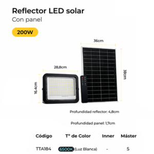REFLECTOR LED SOLAR 200W